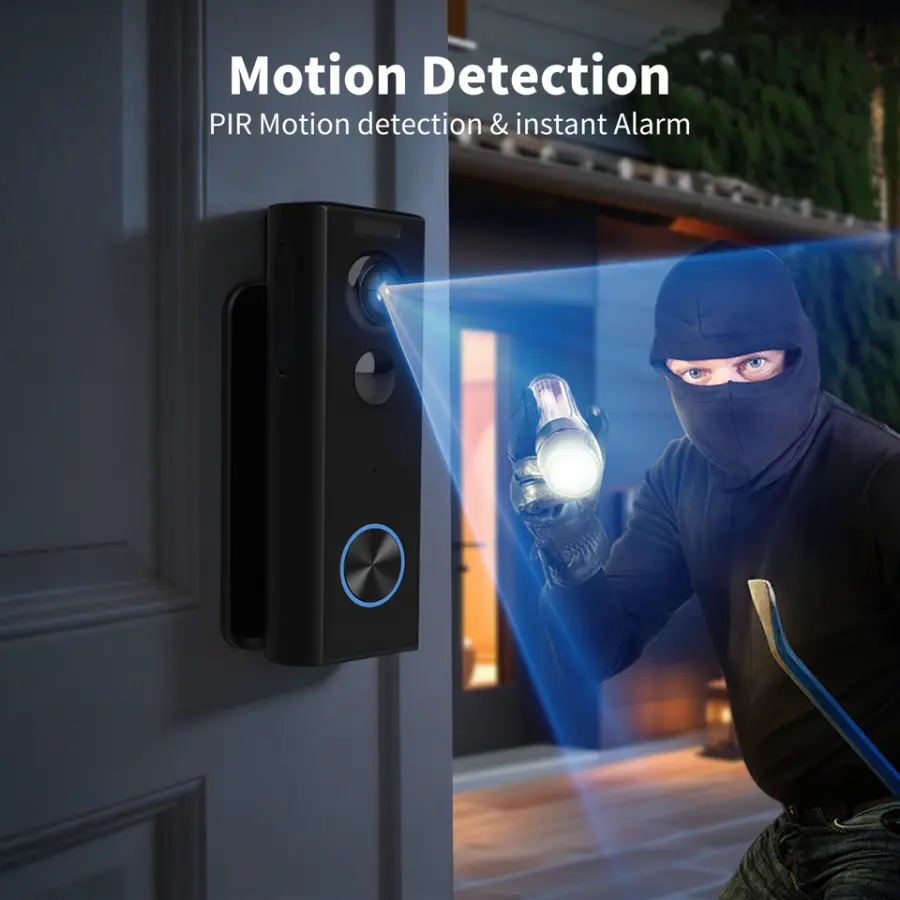 Doorbell with Rotating Stand, 108° Viewing Angle 3-6 Months Battery Life Supports SD Card Video Playback — image 6