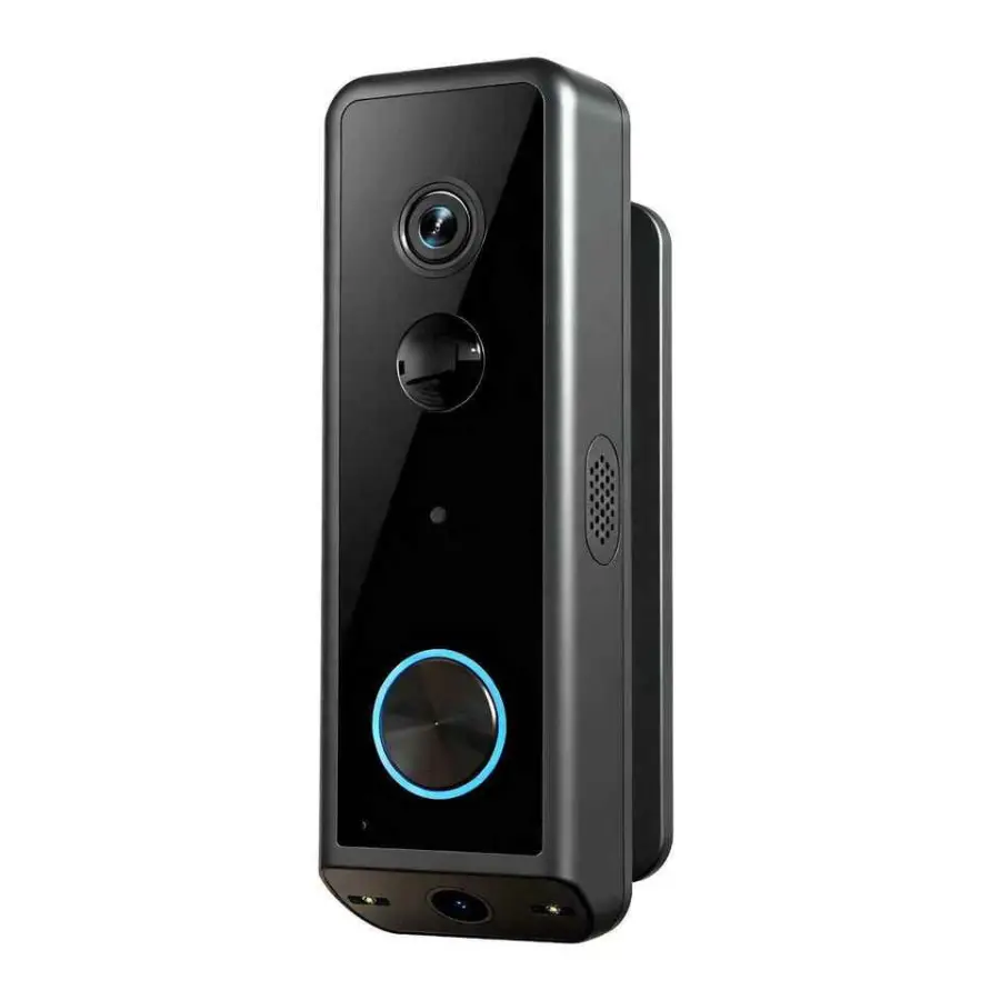 Wireless Intercom Video Doorbell Dual Lens 180° Full View Package Detection Rechargeable Battery Plus Hardwired Power — view 1