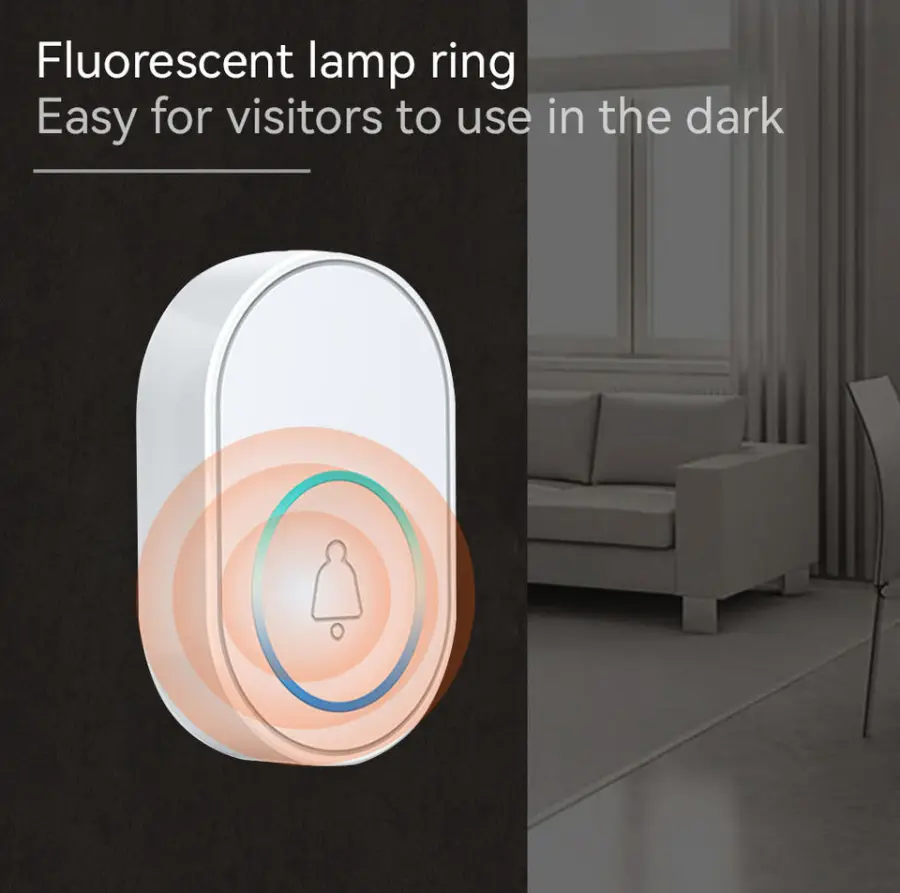 2026 New Design 433MHZ Wireless Smart Doorbell Home Security Burglar Alarm System Doorbell with Door Bell Function — image 3