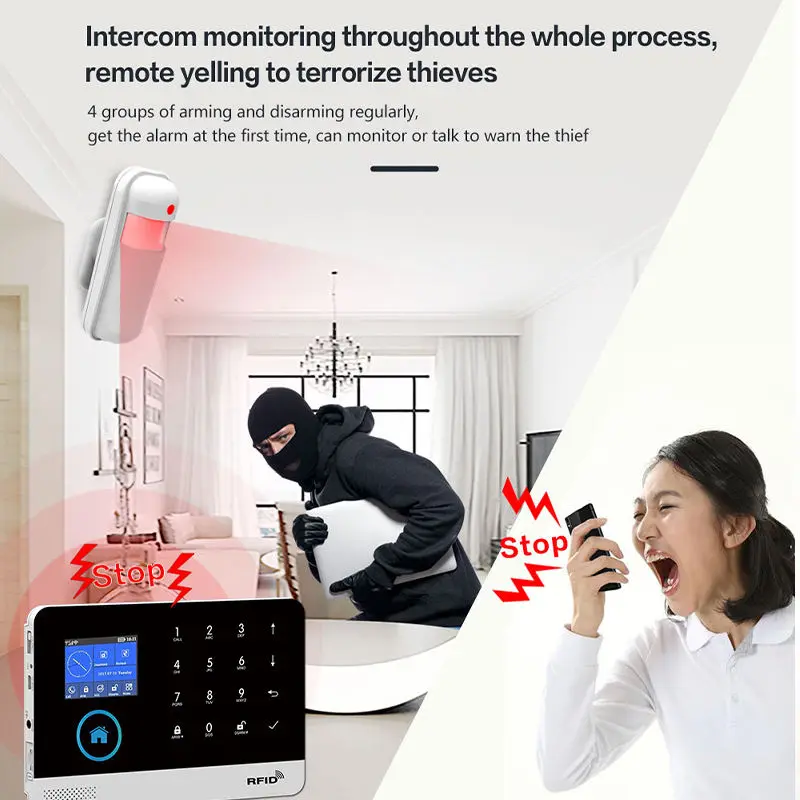 433/868Mhz 4G WIFI Smart Home Burglar Security System Integrated with HD 1080P Camera — image 6