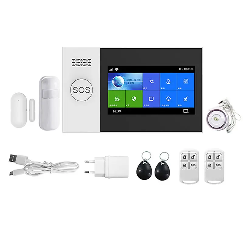 2026 Best Sale Tuya WIFI GSM Security Home Alarm System Include Door Sensor and PIR Motion Detection Wireless 4G Alarm S — view 1
