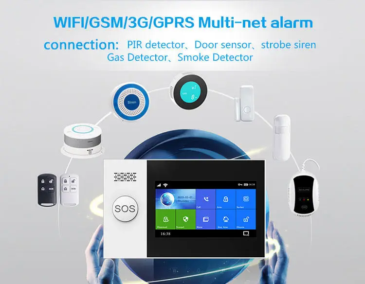 2026 Best Sale Tuya WIFI GSM Security Home Alarm System Include Door Sensor and PIR Motion Detection Wireless 4G Alarm System — image 6