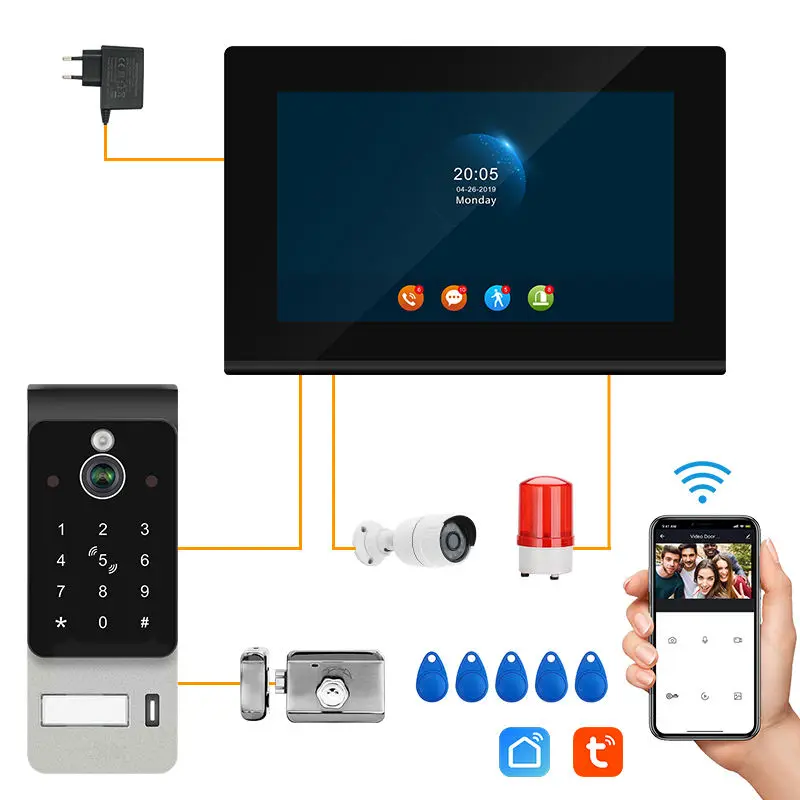 Bcom Apartment Villa Smart Home Intercom TuYa Mobile Phone Remote Control Android SIP Video Door Phone IP65 Waterproof 1080P — image 2