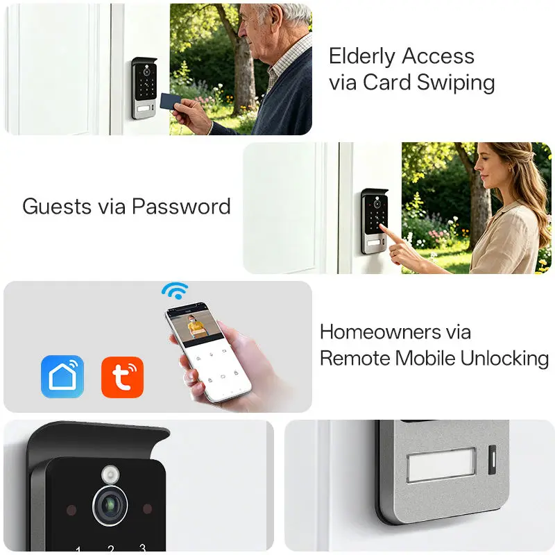 Bcom Apartment Villa Smart Home Intercom TuYa Mobile Phone Remote Control Android SIP Video Door Phone IP65 Waterproof 1080P — image 3