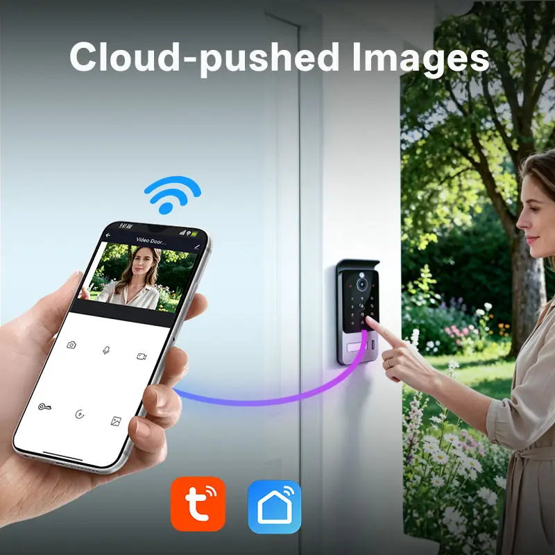 Bcom Apartment Villa Smart Home Intercom TuYa Mobile Phone Remote Control Android SIP Video Door Phone IP65 Waterproof 1080P — image 4
