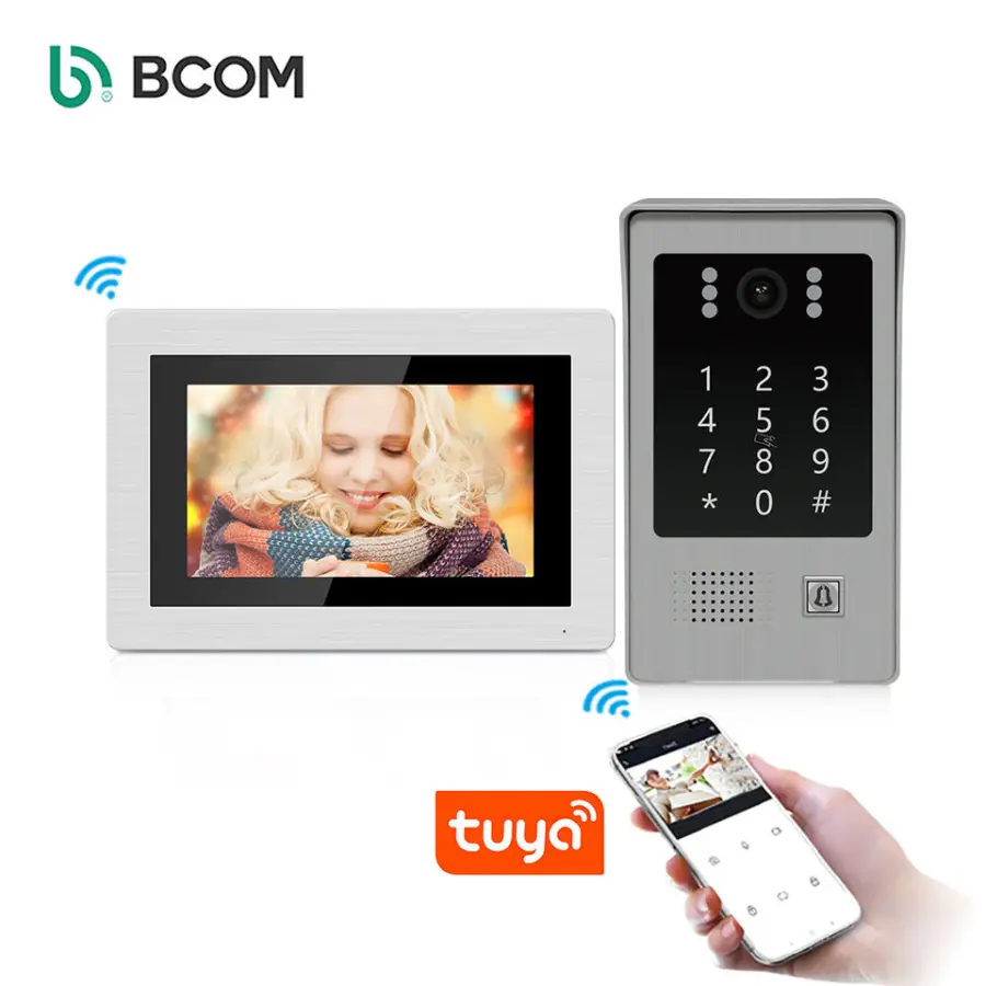 Outdoor IP Video Door Phone 7-inch Touch Screen Motion Detection Hands-free Intercom RFID Card Password Access Waterproo — view 1
