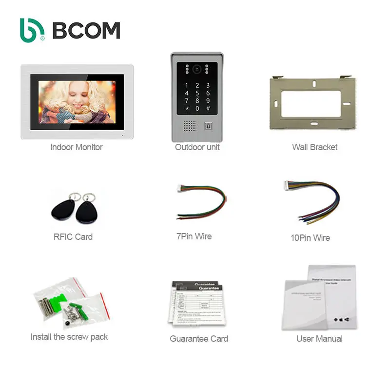 Outdoor IP Video Door Phone 7-inch Touch Screen Motion Detection Hands-free Intercom RFID Card Password Access Waterproof Metal — image 7
