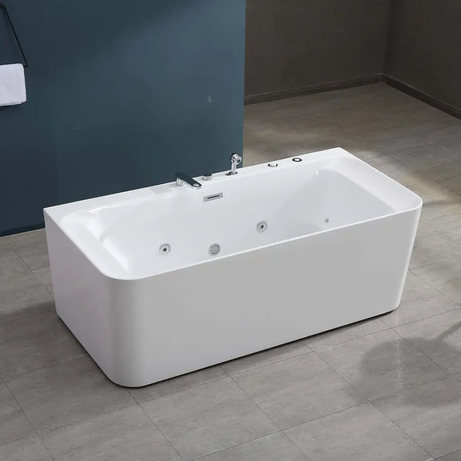 Hot Sale 1 2 Person Indoor Outdoor Bathroom Corner Freestanding Acrylic Massage Rectangle whirlpool Therapy Bathtub — view 1