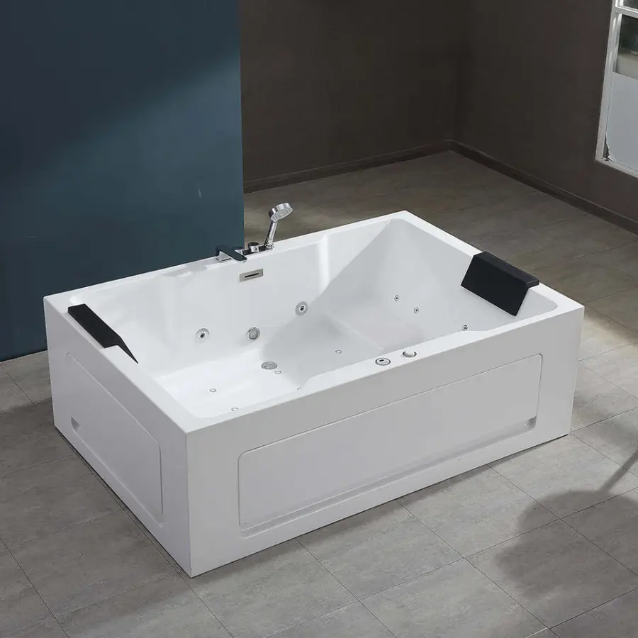 High Quality Whirlpool Massage Bathtub Seven-Color Underwater Light Acrylic Adult Freestanding Bathtub — image 3