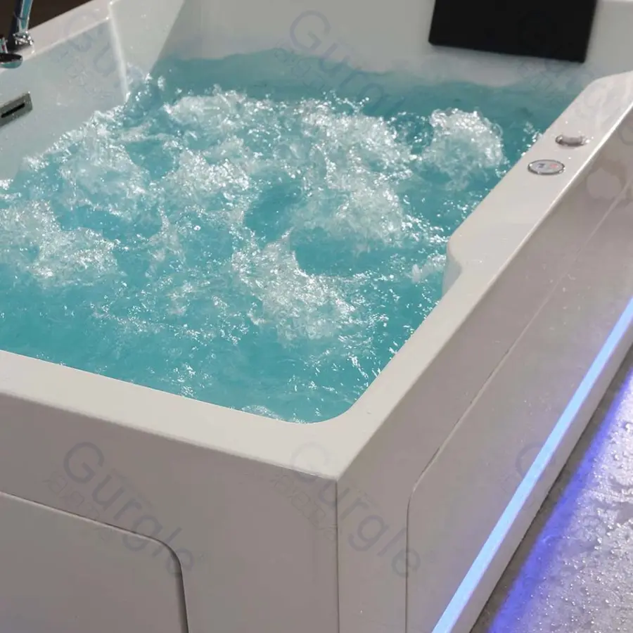 High Quality Whirlpool Massage Bathtub Seven-Color Underwater Light Acrylic Adult Freestanding Bathtub — image 5