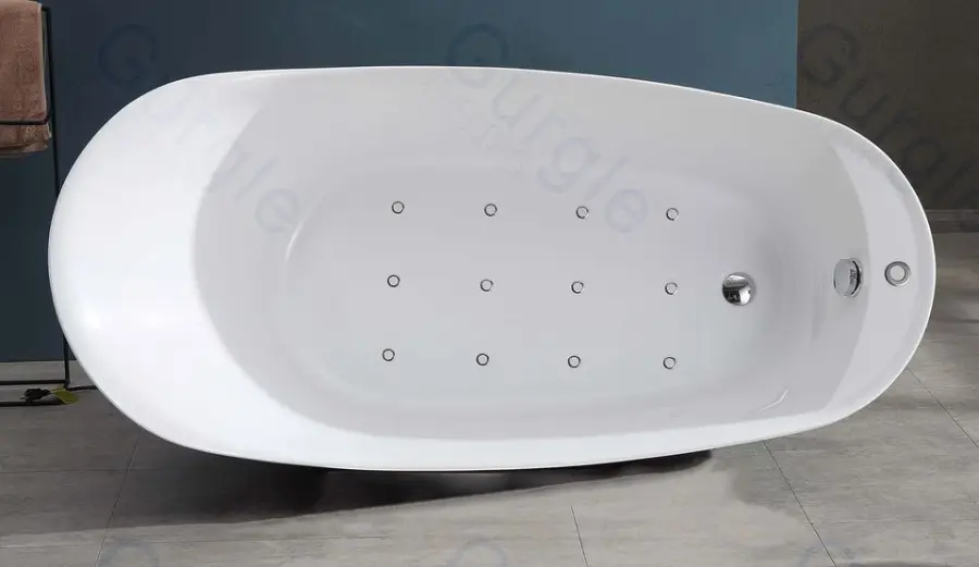 Gurgle Manufacturer 1.7m Massage Bathtub Black Bath Tub Whirlpool Freestanding Bathtubs — image 5