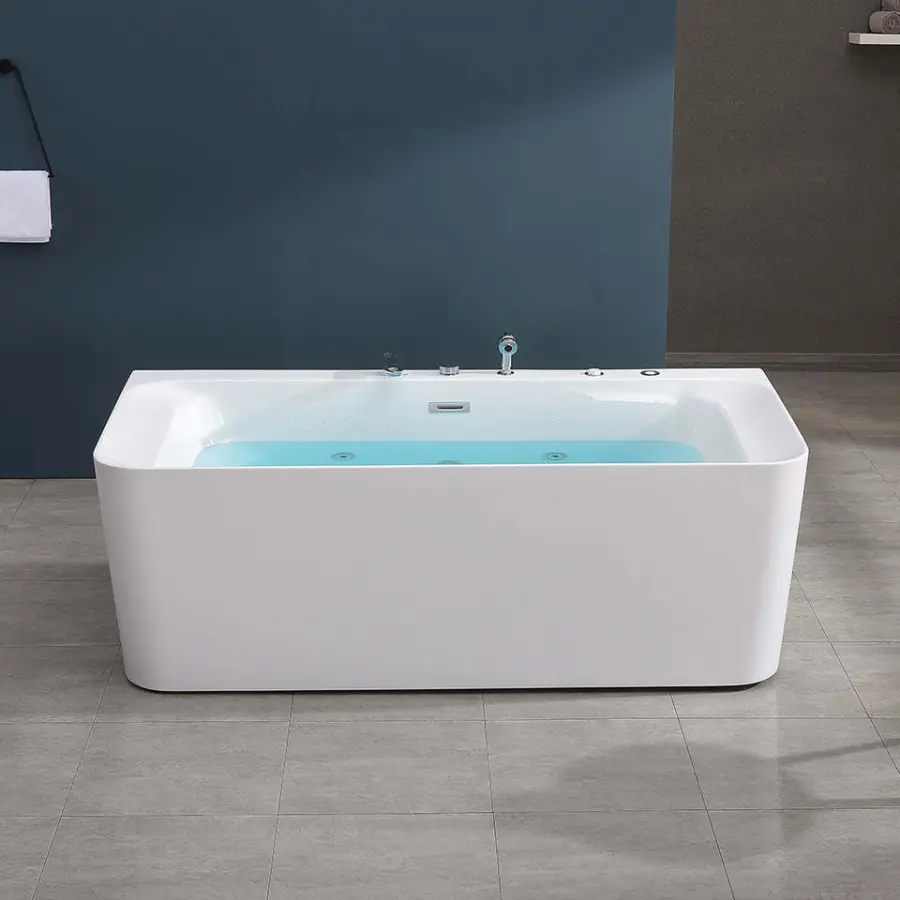 Gurgle High Quality Solid Surface Massage Bathtub Luxury Acrylic Freestanding Bathtub Whirlpool Bathtub — view 1