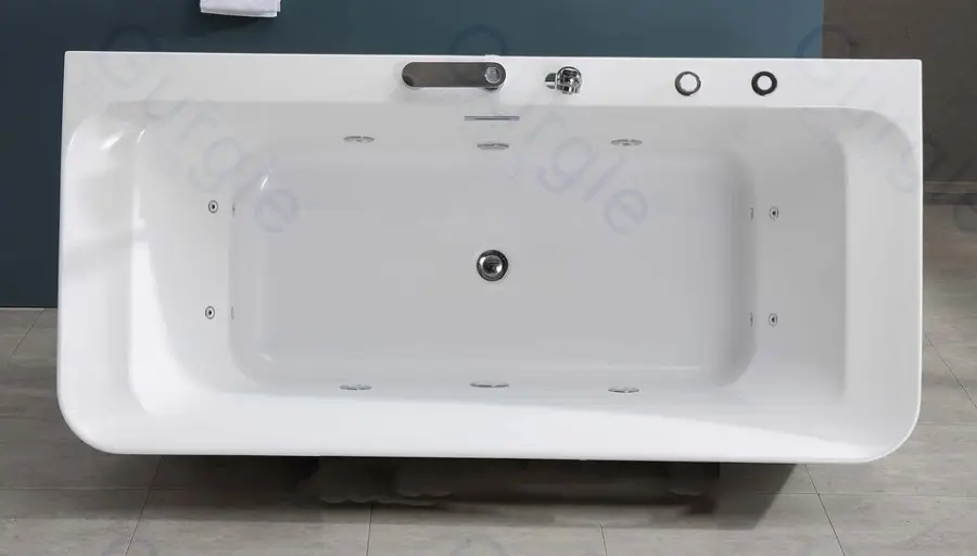Gurgle High Quality Solid Surface Massage Bathtub Luxury Acrylic Freestanding Bathtub Whirlpool Bathtub — image 7