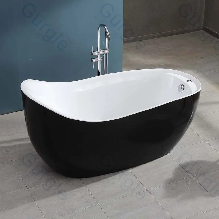 Five Stars Hotel Oval Shaped Freestanding Acrylic Solid Surface Spa Jet Whirlpool Massage Bathtub — image 4