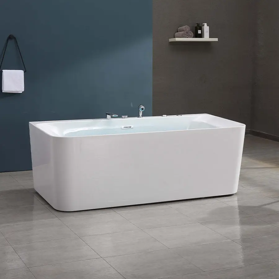 Gurgle Rectangular Acrylic Freestanding Massage Bathtub Water whirlpool Tubs — view 1