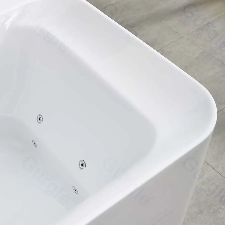 Gurgle Rectangular Acrylic Freestanding Massage Bathtub Water whirlpool Tubs — image 6