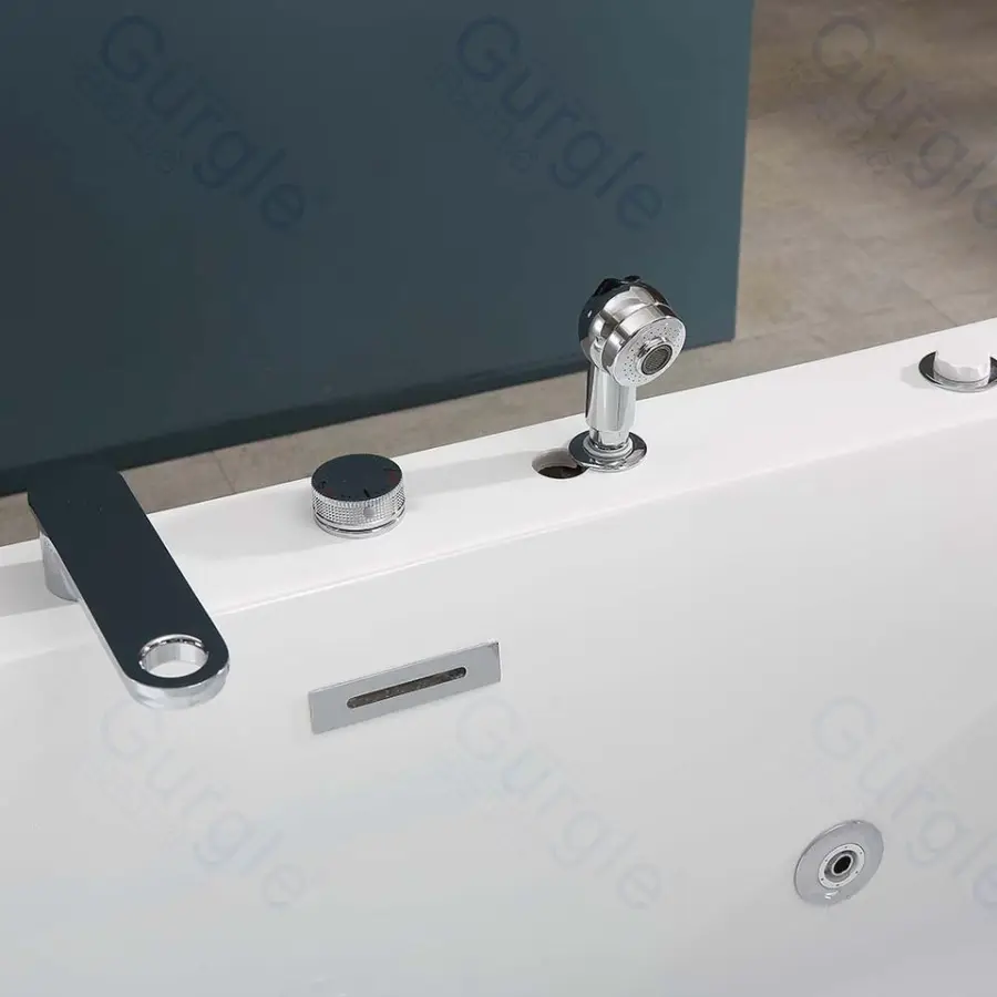 New Luxury Acrylic Freestanding Massage Bathtub Acrylic LED Corner Massage Bathtub Whirlpool — image 4