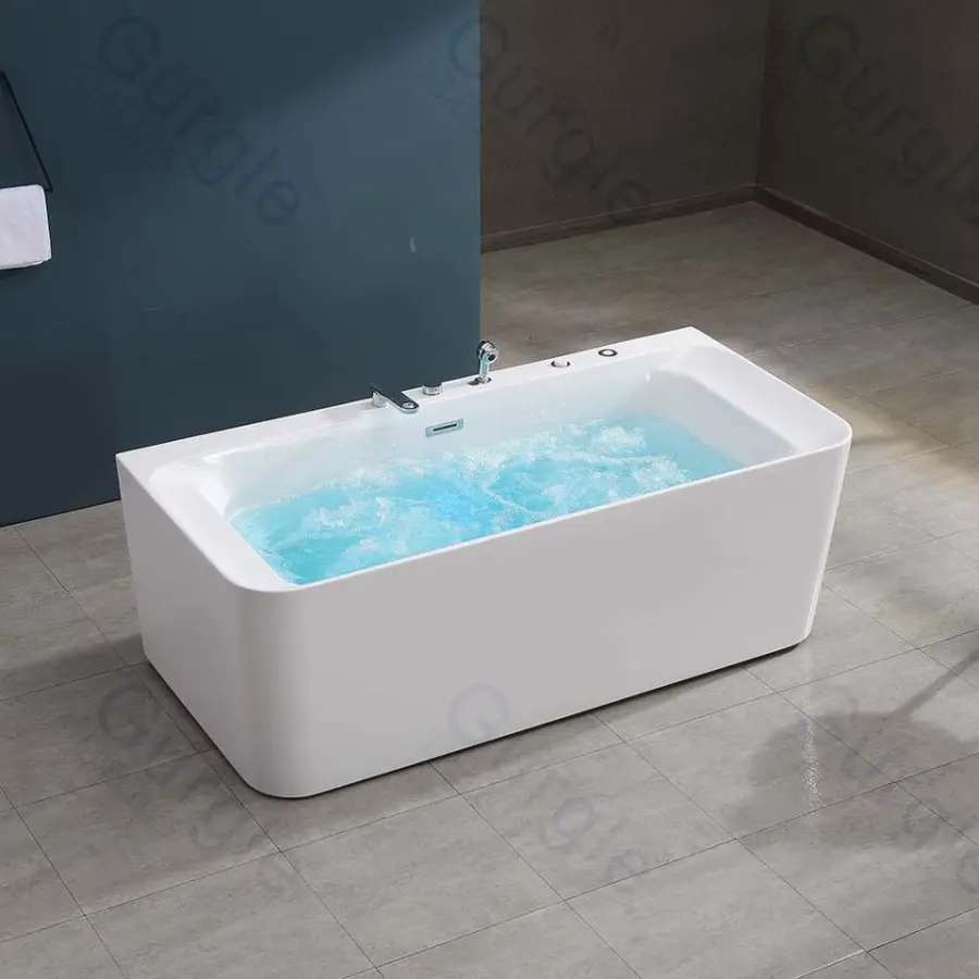 New Luxury Acrylic Freestanding Massage Bathtub Acrylic LED Corner Massage Bathtub Whirlpool — image 6