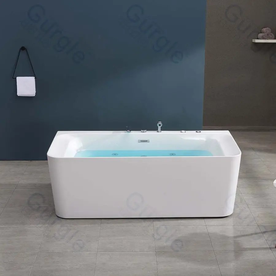 Gurgle Luxury Massage Bathtub Indoor Pure Acrylic Bubble Whirlpool Bathtub — image 4