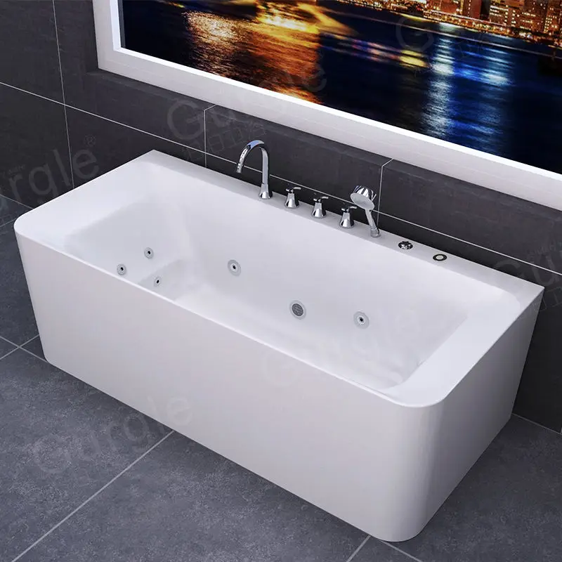 Gurgle Luxury Massage Bathtub Indoor Pure Acrylic Bubble Whirlpool Bathtub — image 6