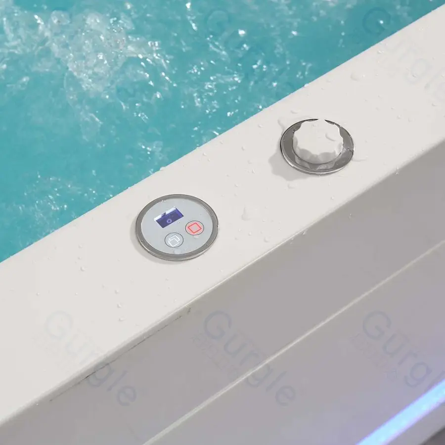 Gurgle Hot Selling Rectangular Massage Bathtub Led Lights Automatic Thermostatic System Luxury Indoor Tubs — image 4