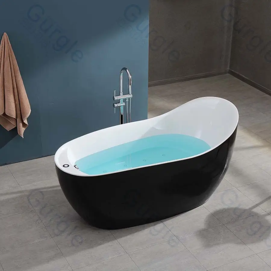 Gurgle Hot Selling Acrylic Freestanding Massage Bathtub Indoor Air Jets Boat Shaped Tubs — view 2