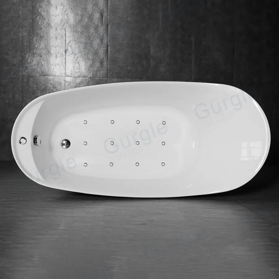 Gurgle Hot Selling Acrylic Freestanding Massage Bathtub Indoor Air Jets Boat Shaped Tubs — view 4