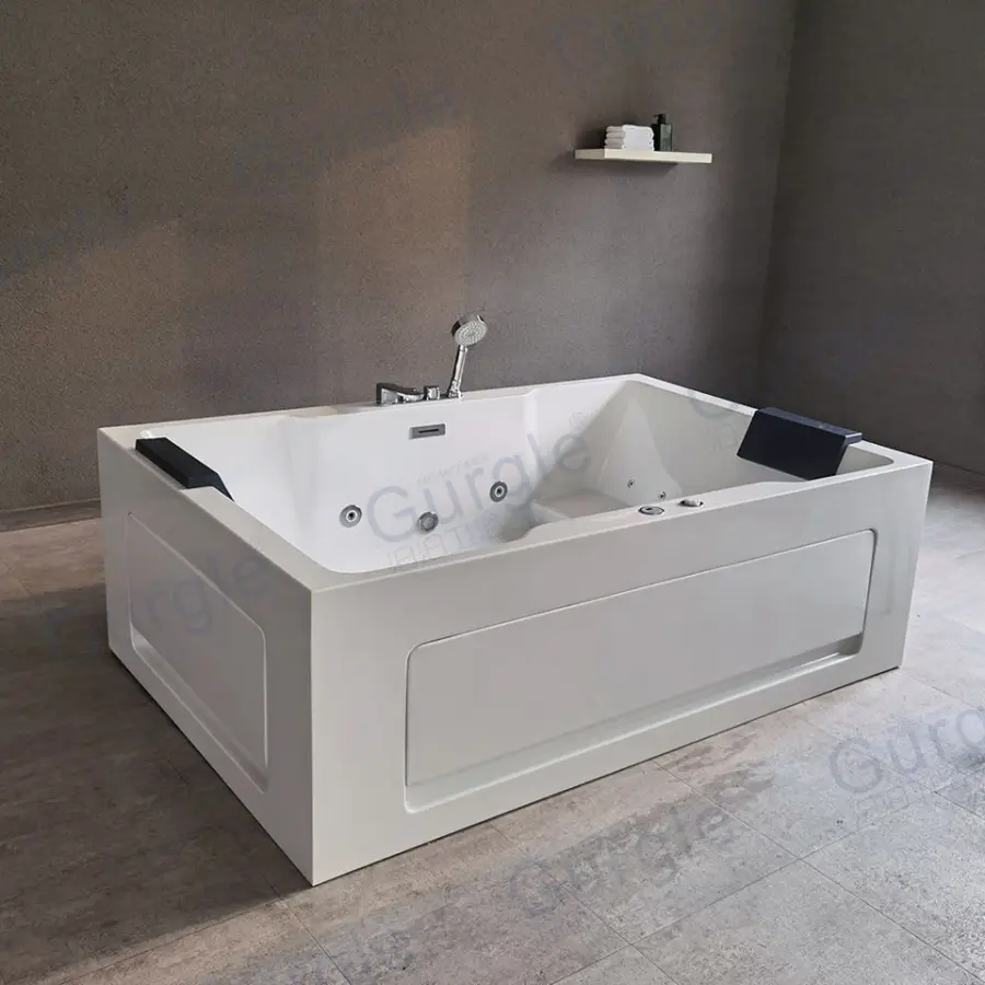 Gurgle 2 Person Hydromassage Bathtub Acrylic Soaking Air Jet Tub Spa Massage Bathtub — image 4