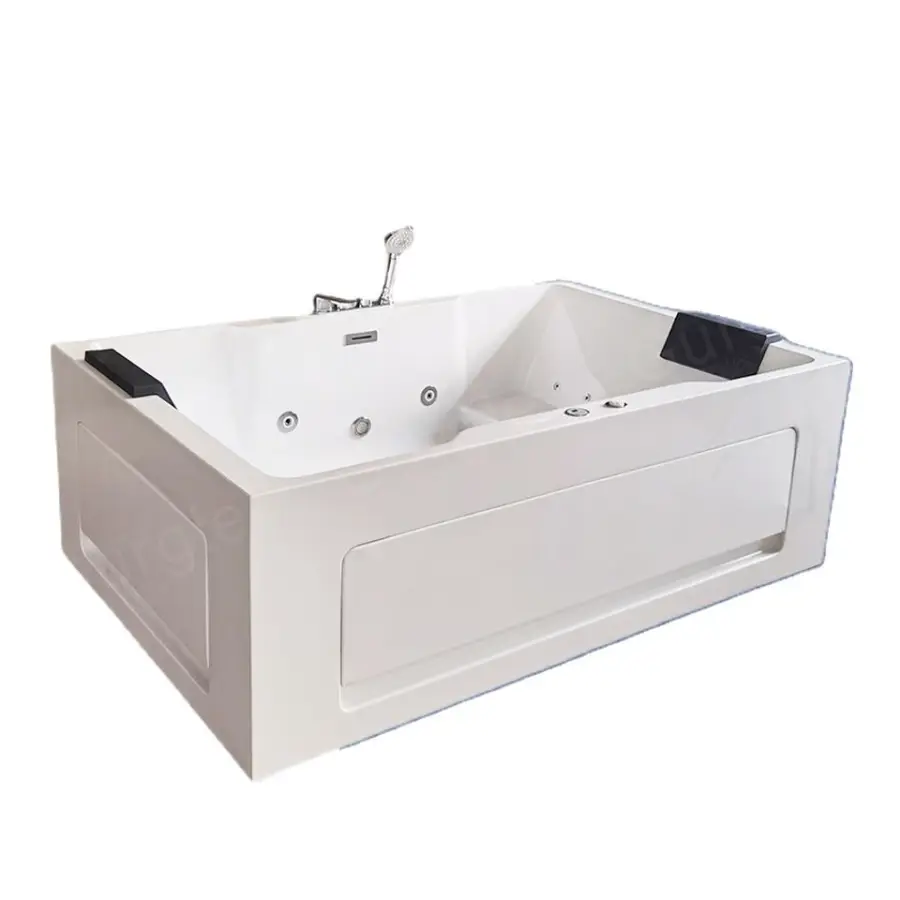 Modern Acrylic Alcove Hydromassage Rectangular Jetted Soaking Air Massage SPA Tubs 2 Persons Whirlpool Bathtub — image 6