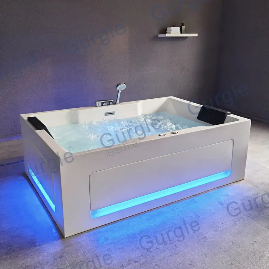 New Design Acrylic Freestanding Bathtub Jakuzzi Function 2 People Hot Tub whirlpool Massage Bathtub — image 5
