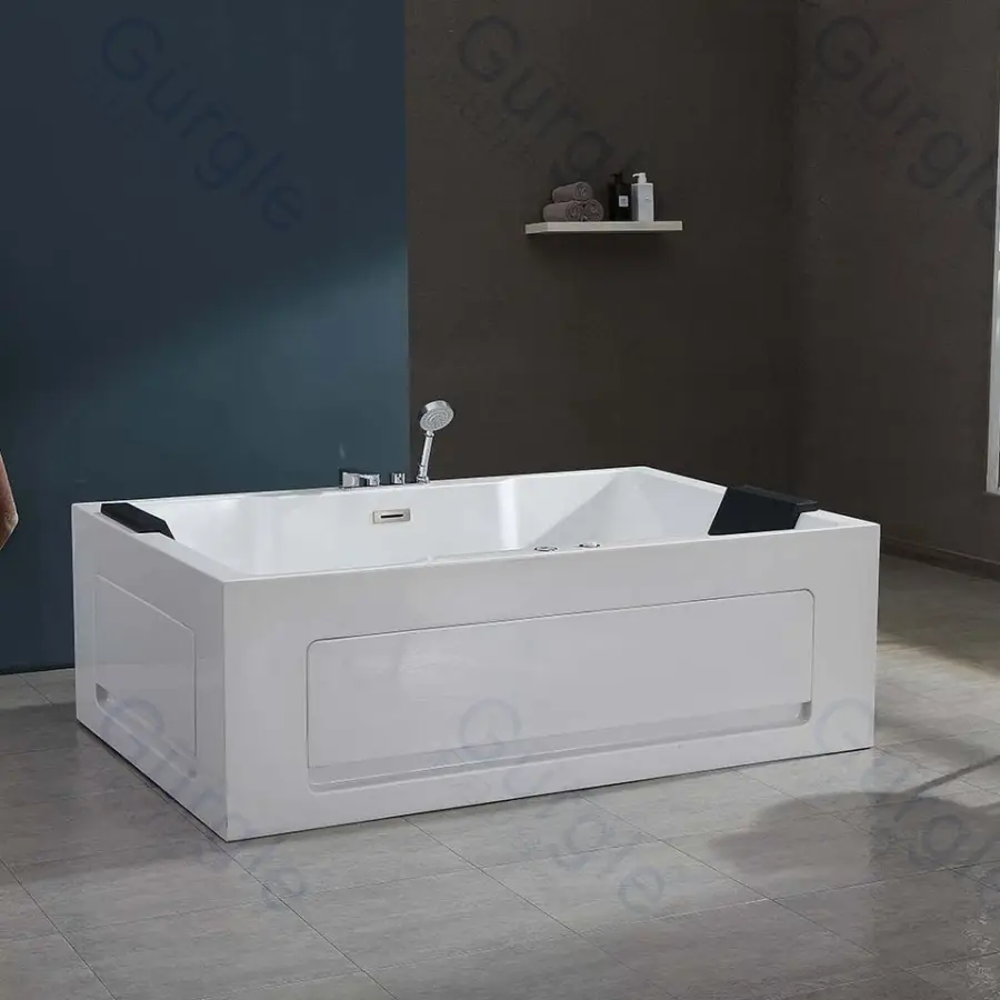 Hot Tub Outdoor Spa Free Standing Acrylic Bathtub Modern Hotel Whirlpools Bathtub for Modern Bathroom — image 5