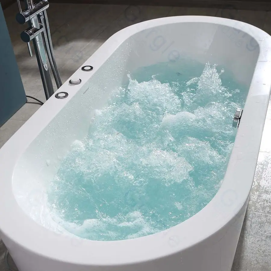Gurgle Popular Freestanding Acrylic Whirlpool Bathtub Air Jet Indoor Jacuzzier Massage Features — image 3