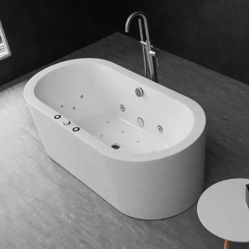 Hot Sale Freestanding Acrylic Massage Whirlpool Spa Hot Tub Hydro Whirl Pool Jets Massage Bathtubs — image 4