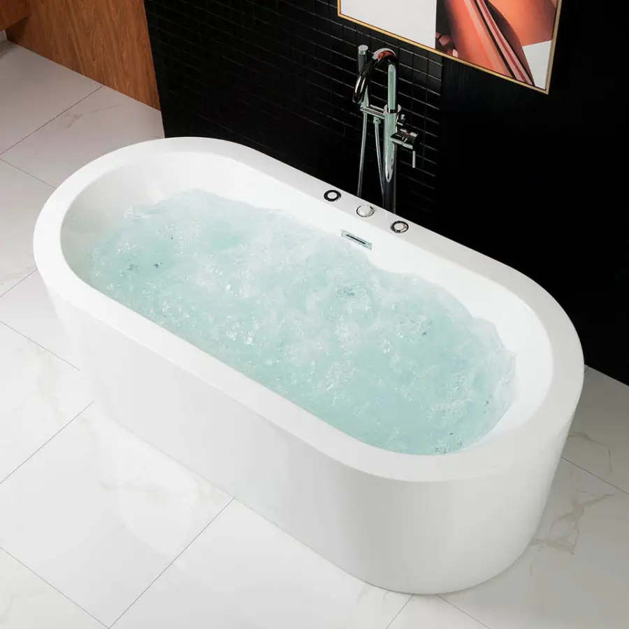 Hot Sale Freestanding Acrylic Massage Whirlpool Spa Hot Tub Hydro Whirl Pool Jets Massage Bathtubs — image 6