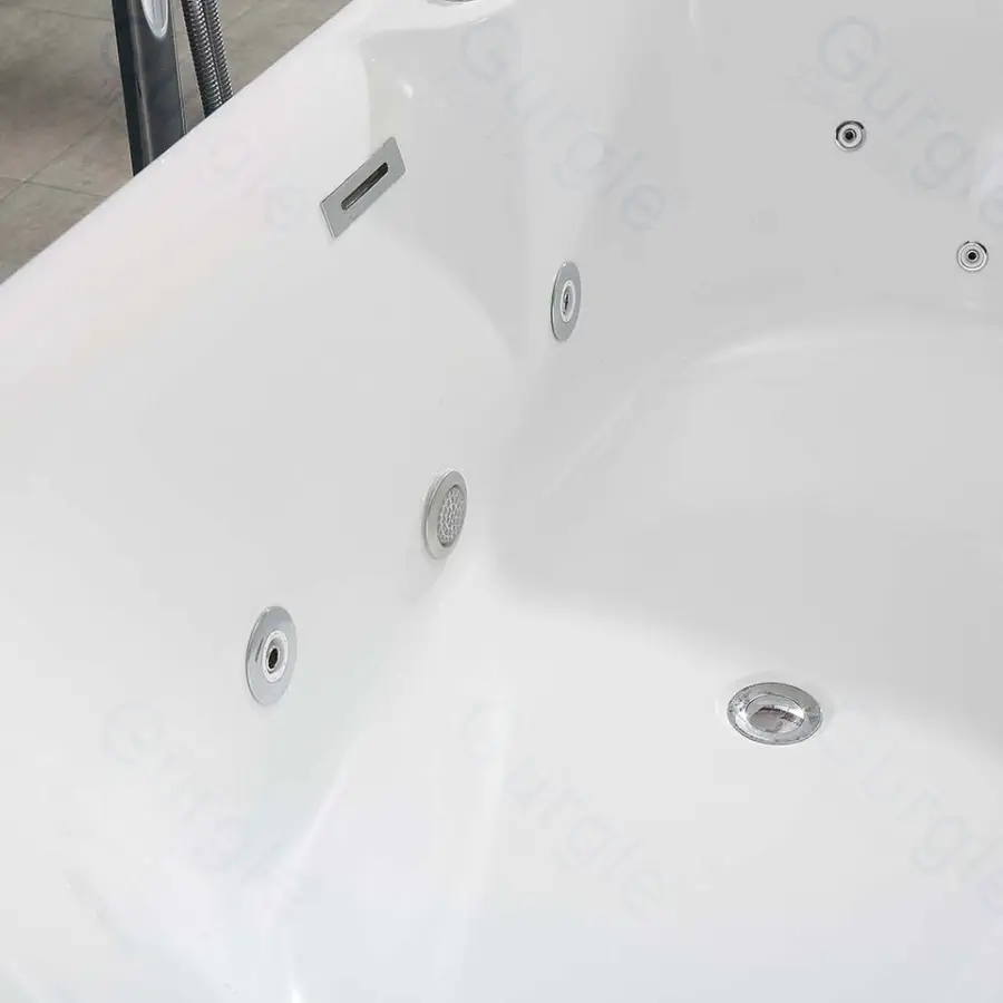 Adult Modern Freestanding Bathtub Containing Pop-Up Drrainer Durable Acrylic Bathtubs for Peaceful Moments — image 4