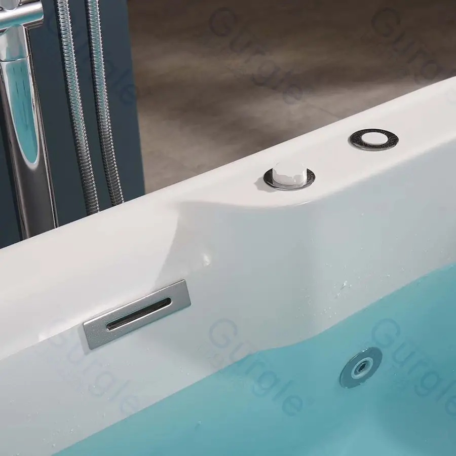Adult Modern Freestanding Bathtub Containing Pop-Up Drrainer Durable Acrylic Bathtubs for Peaceful Moments — image 6