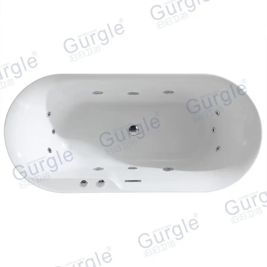 Adult Modern Freestanding Bathtub Containing Pop-Up Drrainer Durable Acrylic Bathtubs for Peaceful Moments — image 7