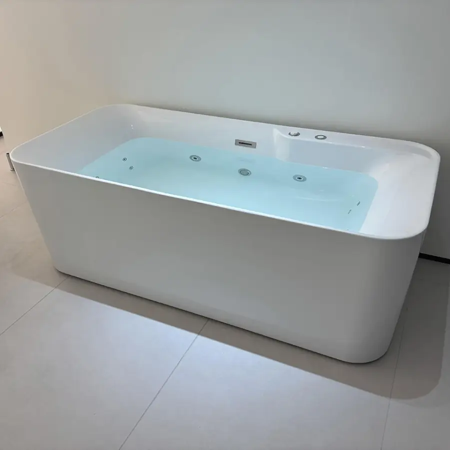 Modern 1-Person Indoor Hot Spa Whirlpool Bathtub LED Light Soaking Massage Water Jet Bathtub — view 1