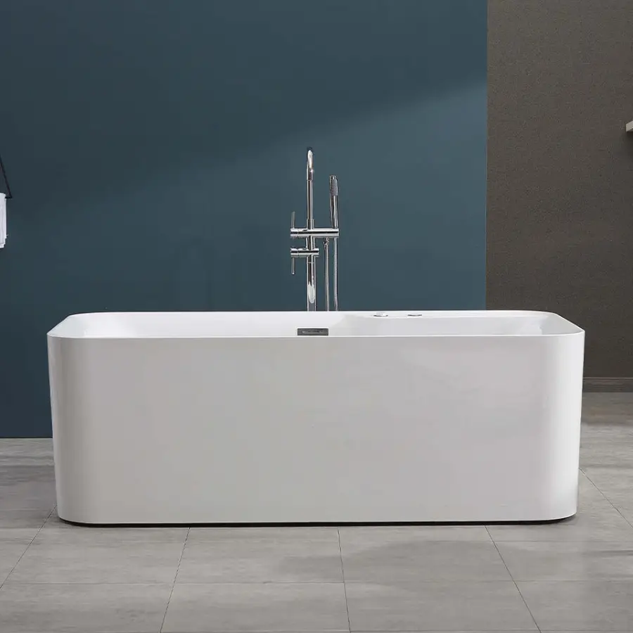 Modern 1-Person Indoor Hot Spa Whirlpool Bathtub LED Light Soaking Massage Water Jet Bathtub — image 3