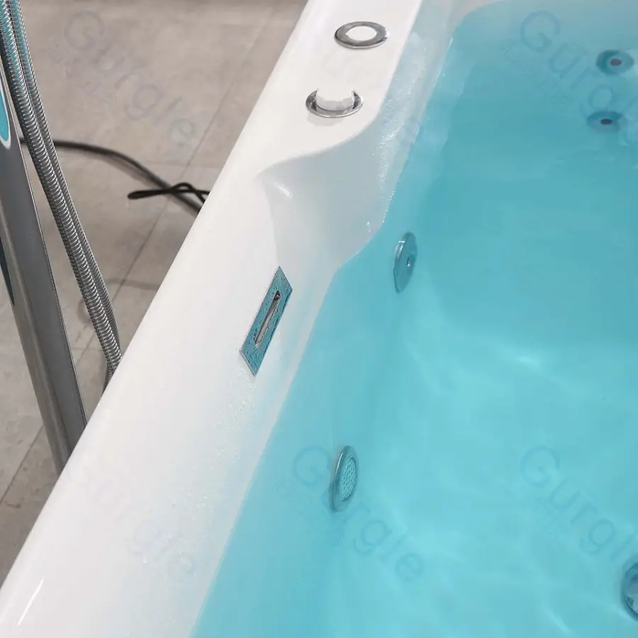 Modern 1-Person Indoor Hot Spa Whirlpool Bathtub LED Light Soaking Massage Water Jet Bathtub — image 6