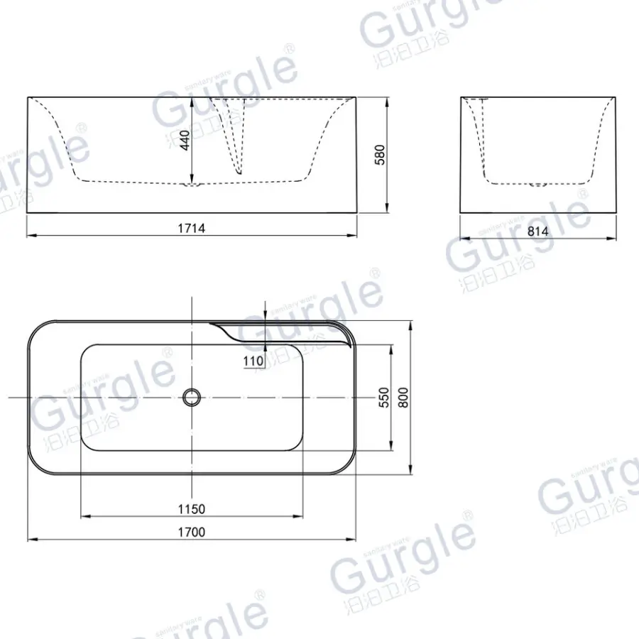 Modern 1-Person Indoor Hot Spa Whirlpool Bathtub LED Light Soaking Massage Water Jet Bathtub — image 7