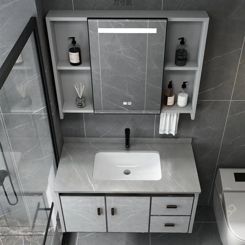 Space Thickened Bathroom Cabinet Combined Face Washbasin Hand Basin Washstand Integrated Pool for Bathroom — image 3