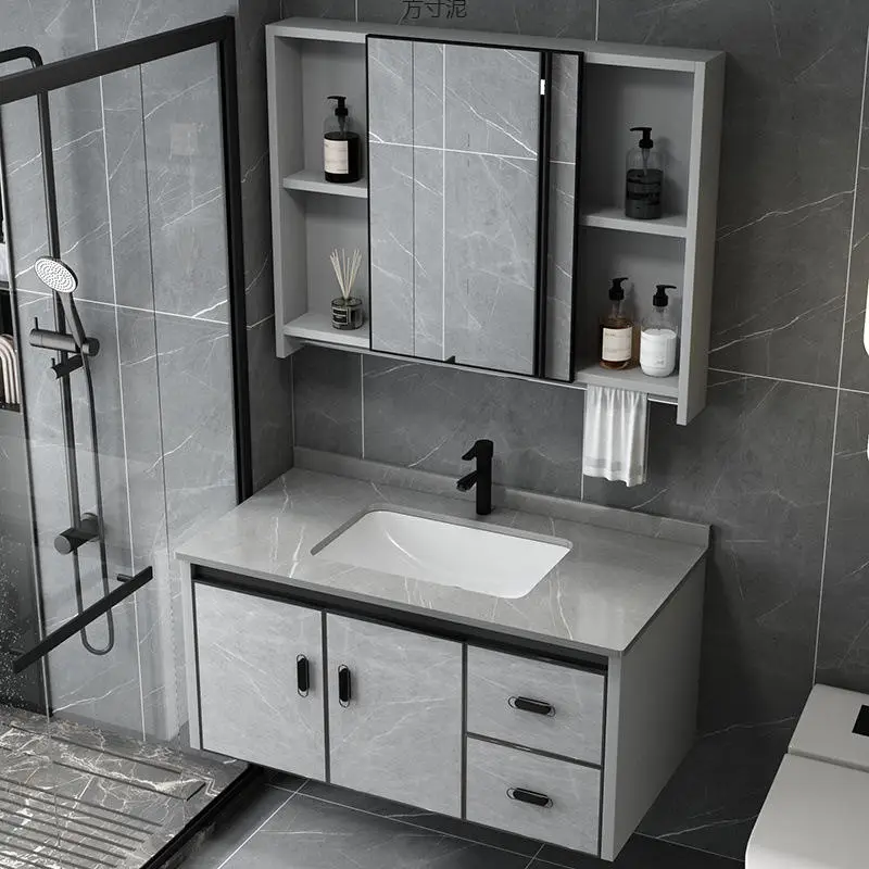 Space Thickened Bathroom Cabinet Combined Face Washbasin Hand Basin Washstand Integrated Pool for Bathroom — image 4