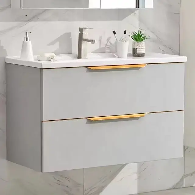 2025 Custom Luxury Modern Bathroom Vanity Top-End Wood Wall Mounted Mirror Small Size Modern for Bathroom — view 1