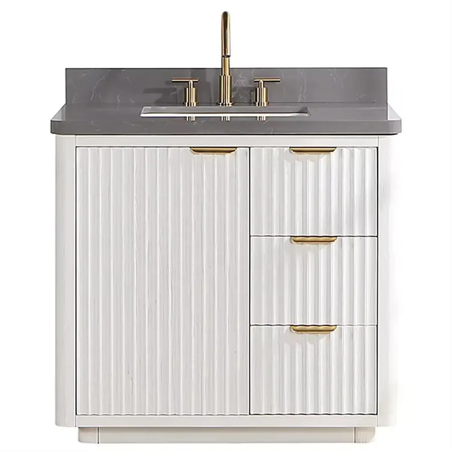 2025 Custom Luxury Modern Bathroom Vanity Top-End Wood Wall Mounted Mirror Small Size Modern for Bathroom — image 3