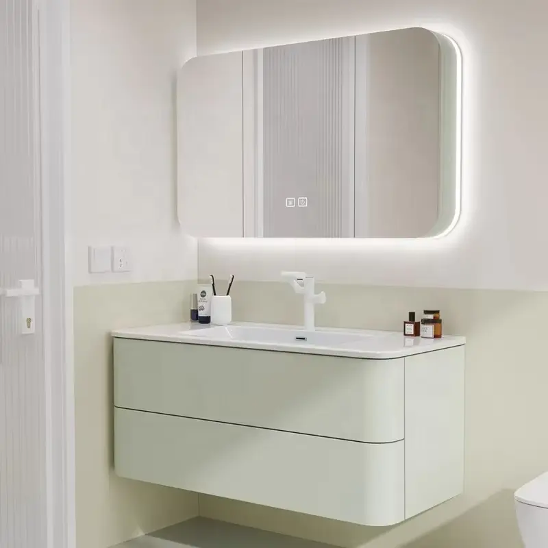 Modern Wall-mounted Dressing Table Set Luxury Bathroom Cabinet with LED Mirror Bathroom Dressing Table for Bathroom and Bedroom — image 3