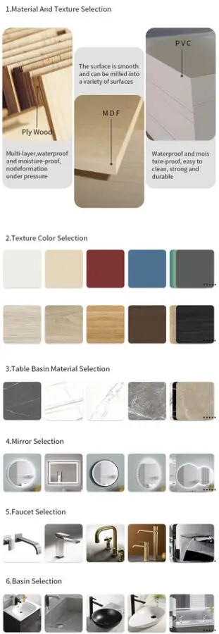 Custom Weimeide Modern Wooden Bathroom Waterproof Bathroom Cabinet Vanity Dressing Table with Double Sinks and Mirrors — image 7