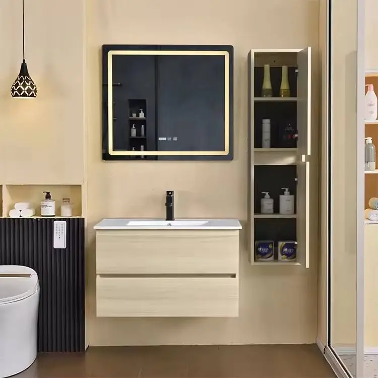 High Quality Modern Wall Mounted Bathroom Cabinet LED Smart Mirror Waterproof for Villa for Bathroom Use — image 4
