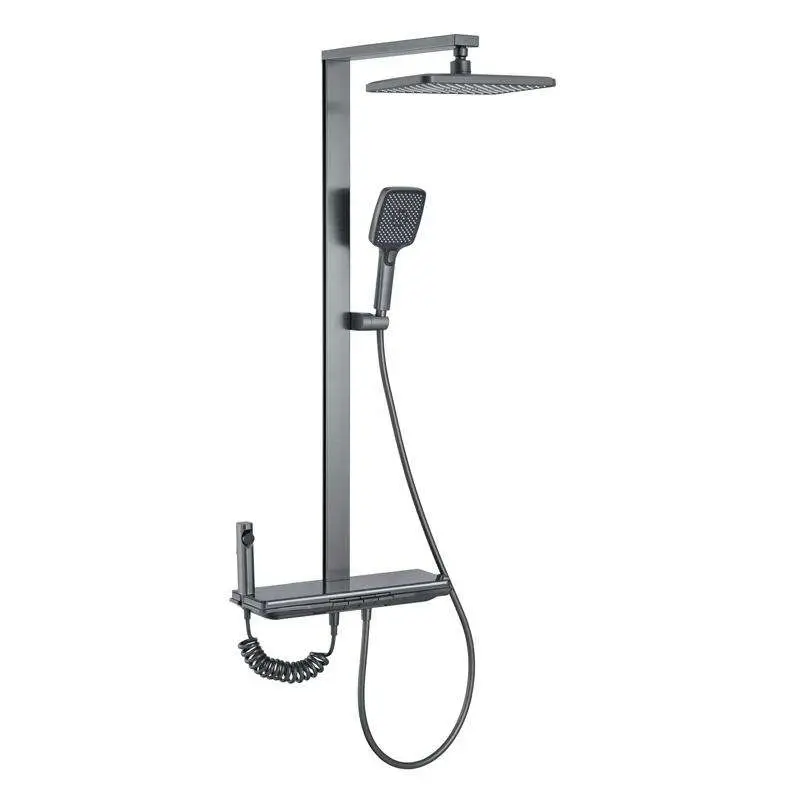 Modern New Custom Luxury White and Black Thermostatic Shower Set with Digital Display Massage Spray Spray Mode for Hotels — image 5