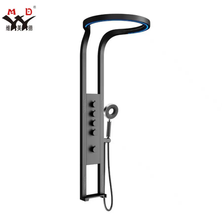 Newly Designed Tornado Rain Bathroom LED Ceiling Rain Waterfall Constant-temperature Shower Faucet Set — view 1